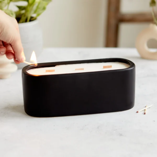 Black Baguette Candle - Activated Charcoal & Matcha