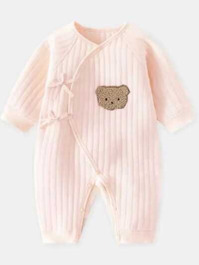 Teddy Bear Wrap Baby Grow in Pink