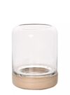 Glass Candle Holders with Natural Base