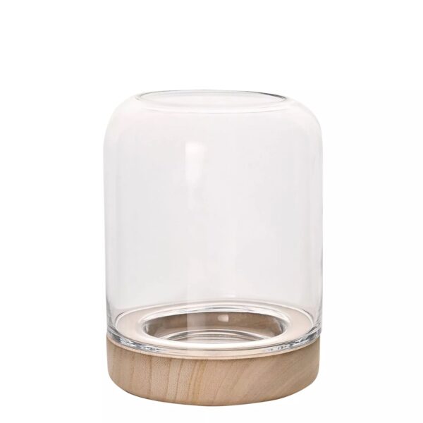 Glass Candle Holders with Natural Base - Image 2
