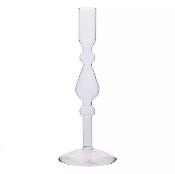 Tall Glass Dinner Candle Holder