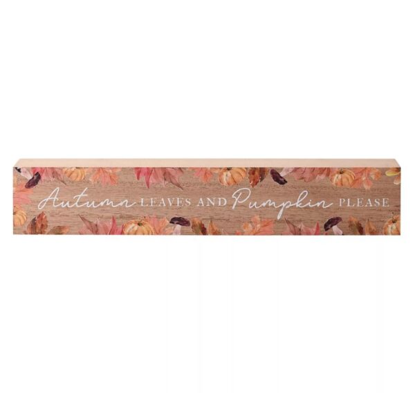Autumn Leaves and Pumpkins Please Plaque