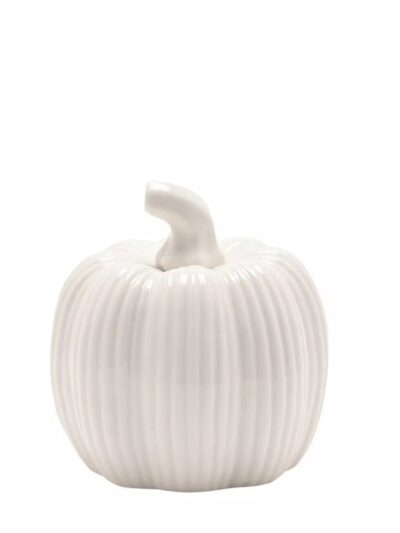 White Ceramic Pumpkin Ornaments