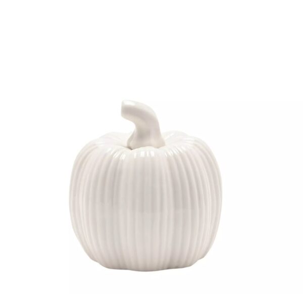 White Ceramic Pumpkin Ornaments - Image 2