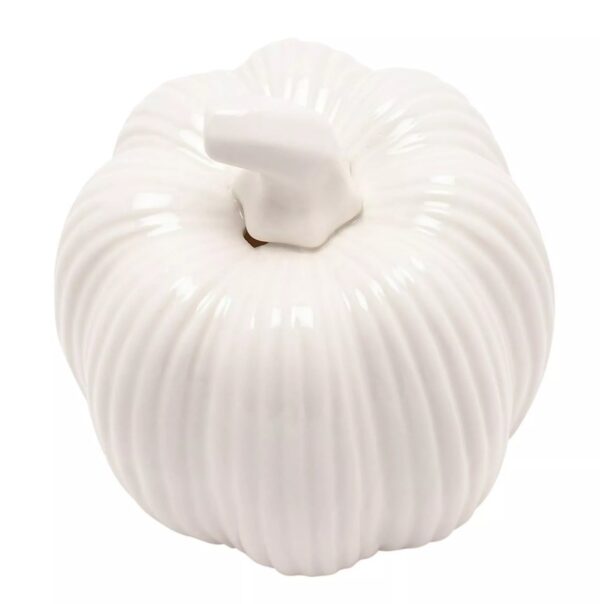 White Ceramic Pumpkin Ornaments - Image 3