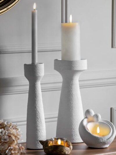Luna Pillar Holder in White