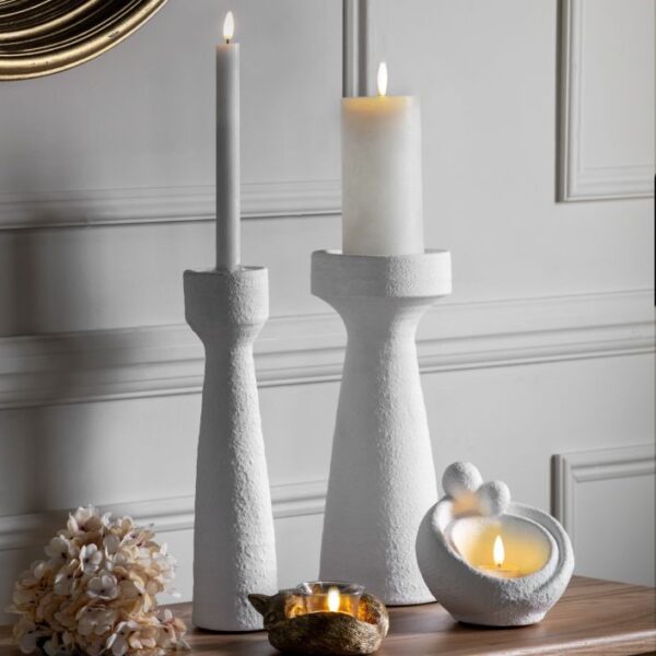 Luna Pillar Holder in White