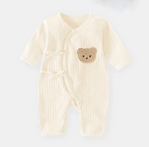 Teddy Bear Wrap Baby Grow in Stone