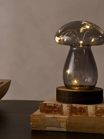 Set of 3 LED Glass Mushrooms