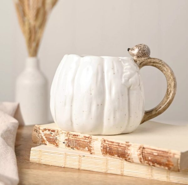 Pumpkin Mug with Hedgehog
