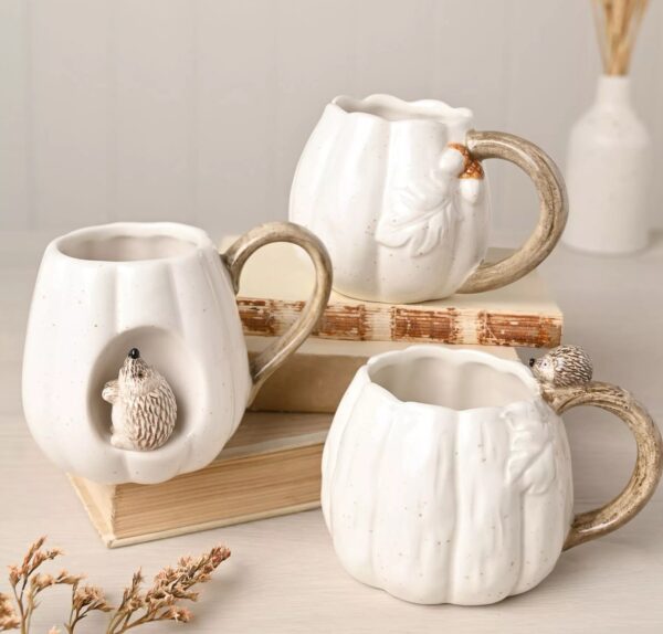 Pumpkin Mug with Hedgehog - Image 3