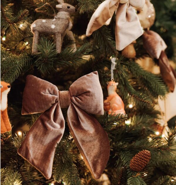 Berry Brown Velvet Bow with Clip