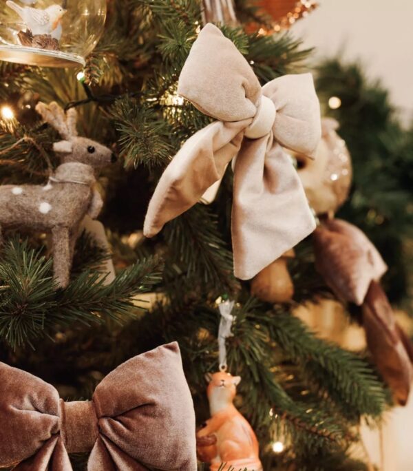 Taupe Velvet Bow with Clip