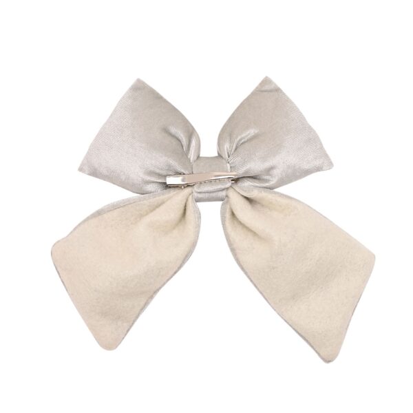 Sage Velvet Bow with Clip - Image 2
