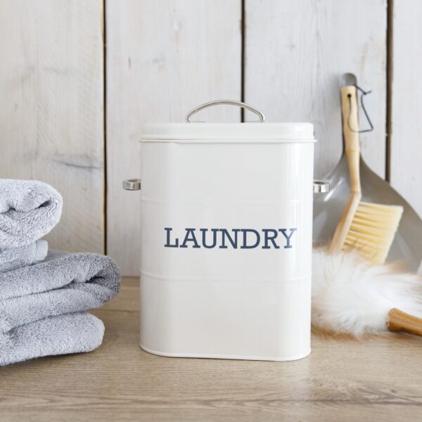 Antique Cream Laundry Tin - Image 2