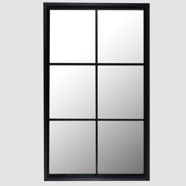 Black Wood Large Window Mirror