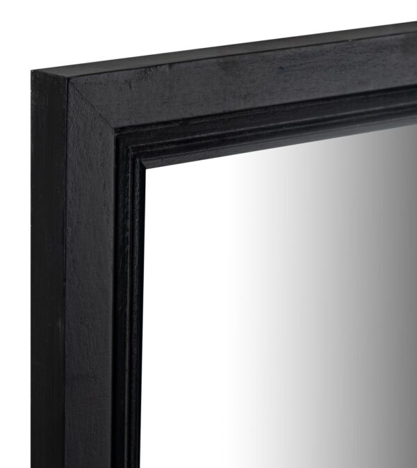 Black Wood Large Window Mirror - Image 3