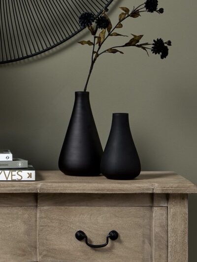 Black Tapered Glass Vases