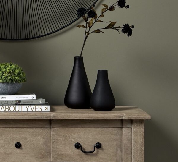 Black Tapered Glass Vases