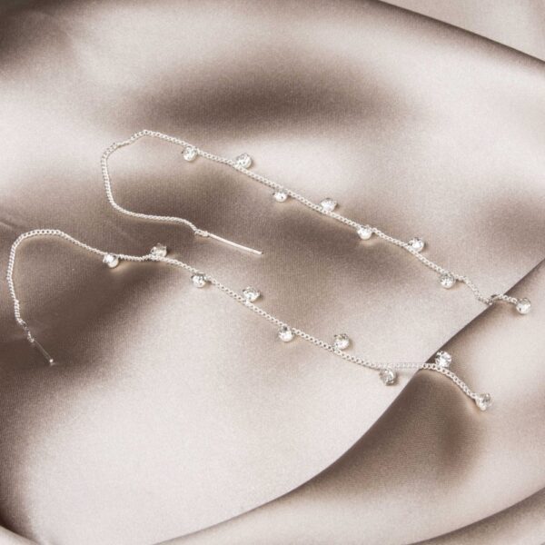 Drop Chain Earrings Silver