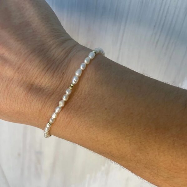Nina Freshwater Pearl Gold Plated Bracelet - Image 2