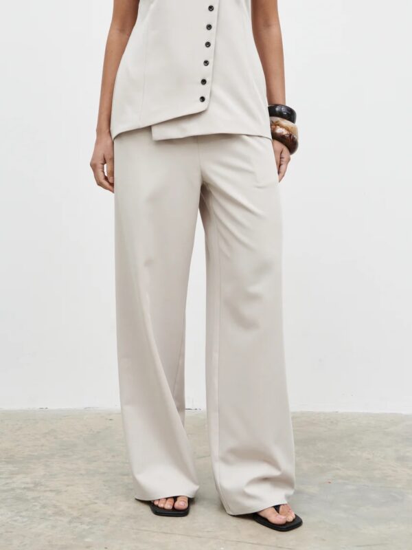 Brylee Drawstring Trousers in Stone - Image 2