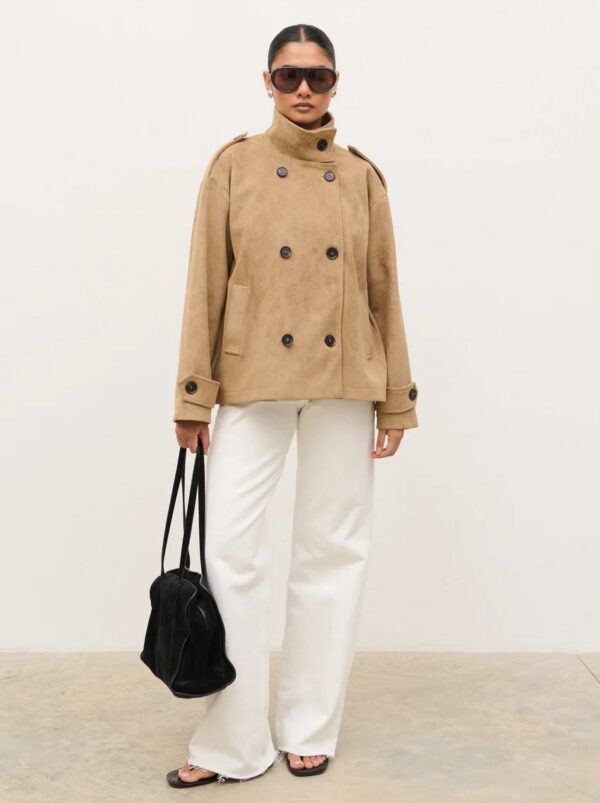 Sophie Faux Suede Funnel Neck Jacket