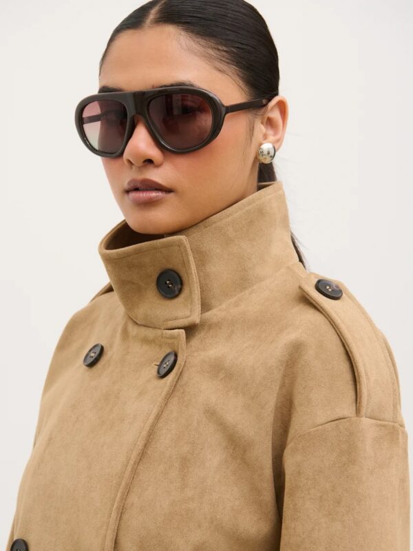 Sophie Faux Suede Funnel Neck Jacket - Image 2