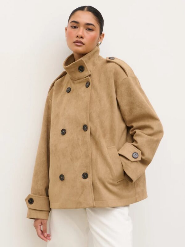 Sophie Faux Suede Funnel Neck Jacket - Image 3