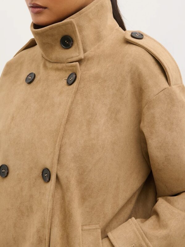 Sophie Faux Suede Funnel Neck Jacket - Image 4