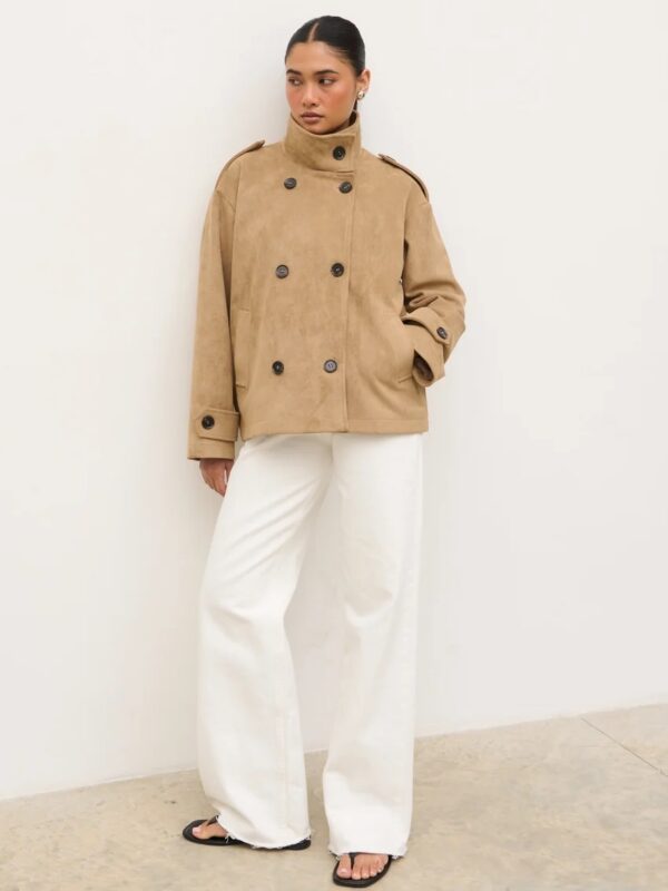 Sophie Faux Suede Funnel Neck Jacket - Image 5