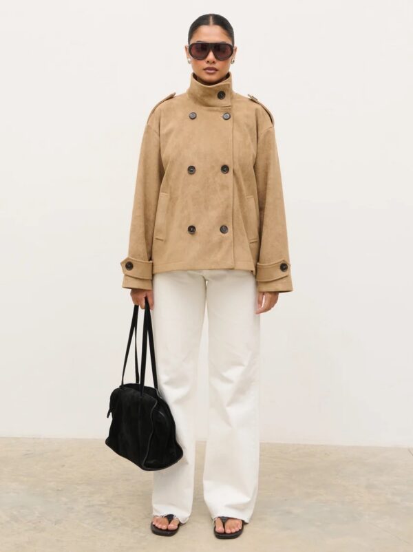 Sophie Faux Suede Funnel Neck Jacket - Image 8