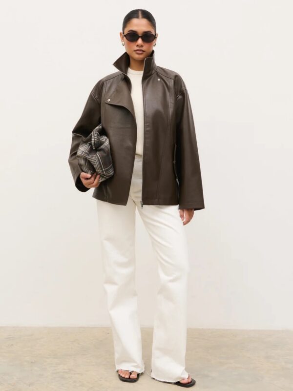 Lyla Faux Leather Bomber Jacket