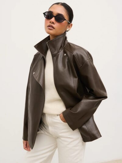 Lyla Faux Leather Bomber Jacket