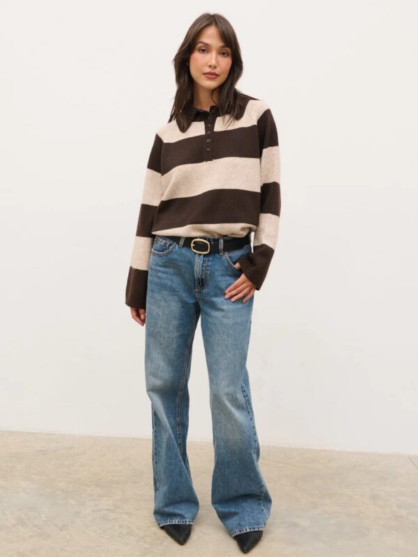 Rylee Knitted Stripe Rugby Jumper - Image 6