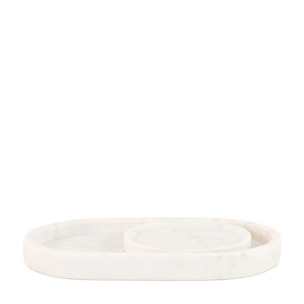 Piedra Marble Trinket Tray White Set of 2 - Image 4