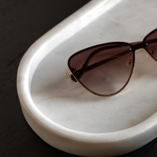 Piedra Marble Trinket Tray White Set of 2 - Image 3