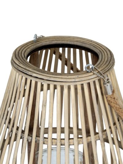 Ellipse Wicker Lantern With Glass Holder
