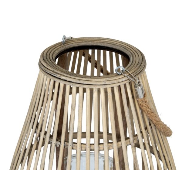 Ellipse Wicker Lantern With Glass Holder - Image 2
