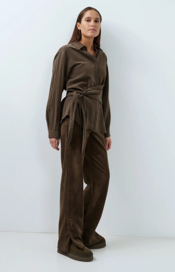Suedine Wide Leg Trousers - Image 5