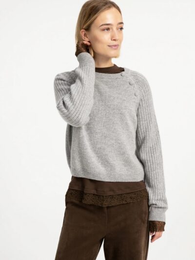 Dove Wool Blend Button Sweater