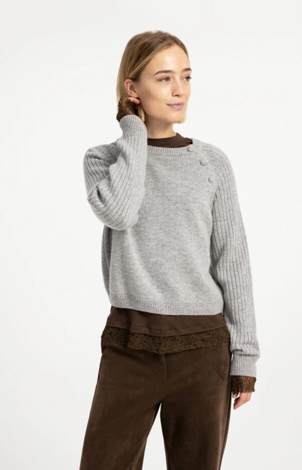 Dove Wool Blend Button Sweater - Image 2