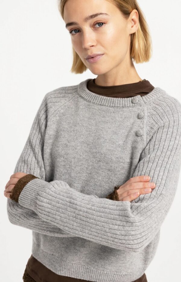 Dove Wool Blend Button Sweater - Image 5