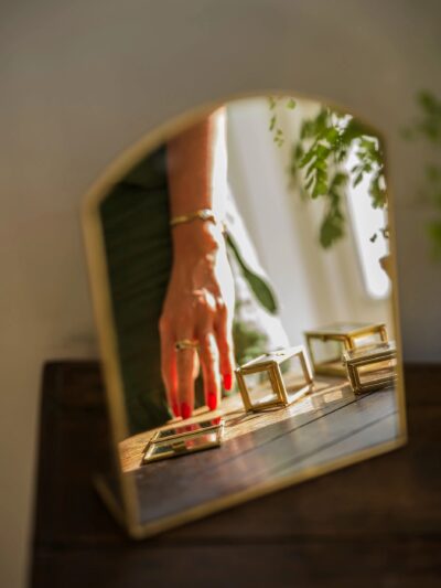 Brass Stand Up Mirror