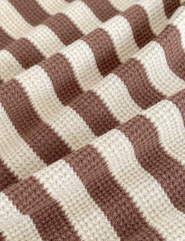 Bear Stripe Bodysuit In Brown - Image 4