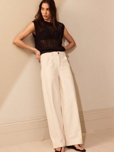 Billie Barrel Leg Trousers – Ecru