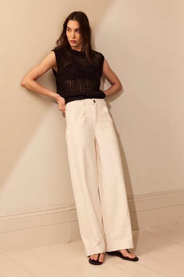 Billie Barrel Leg Trousers - Ecru