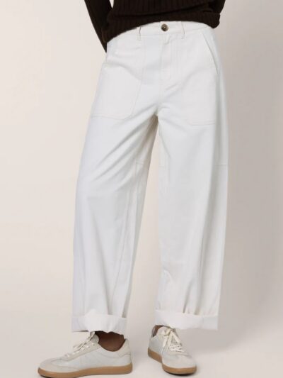 Billie Barrel Leg Trousers – Ecru