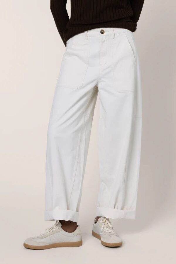 Billie Barrel Leg Trousers - Ecru - Image 2