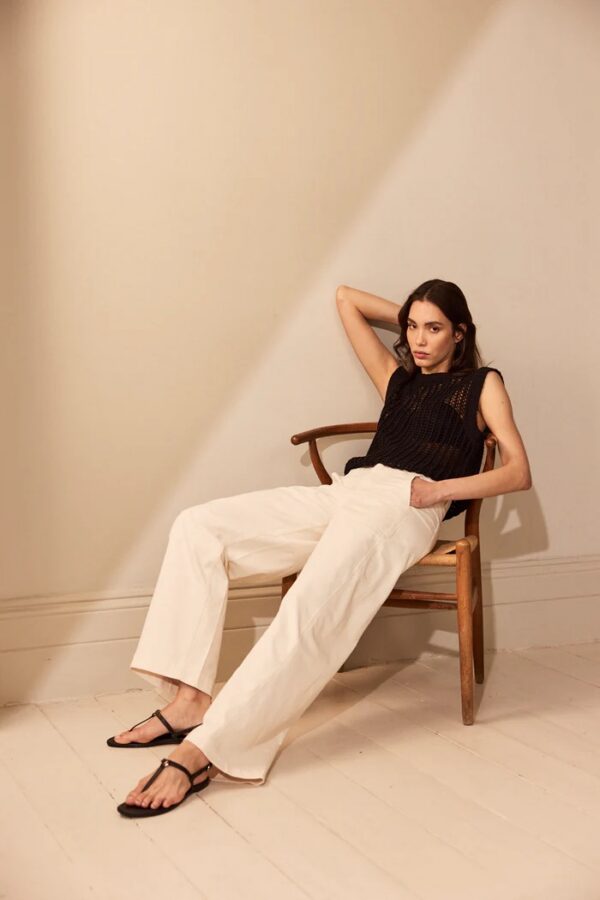 Billie Barrel Leg Trousers - Ecru - Image 4